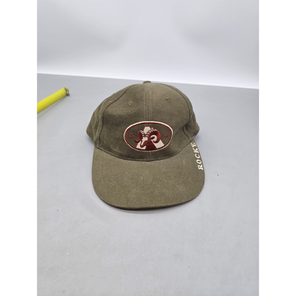 Rocky Hats Mens Olive Green Bighorn Ram Embroidered Strapback Baseball Cap 1932
